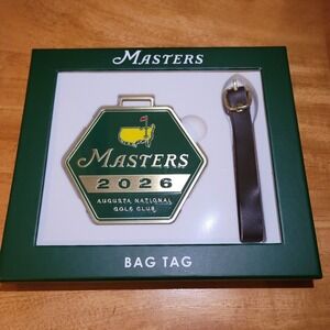 2026 Masters Tournament Metal Bag Tag /Leather Strap Augusta National⛳️Brand New